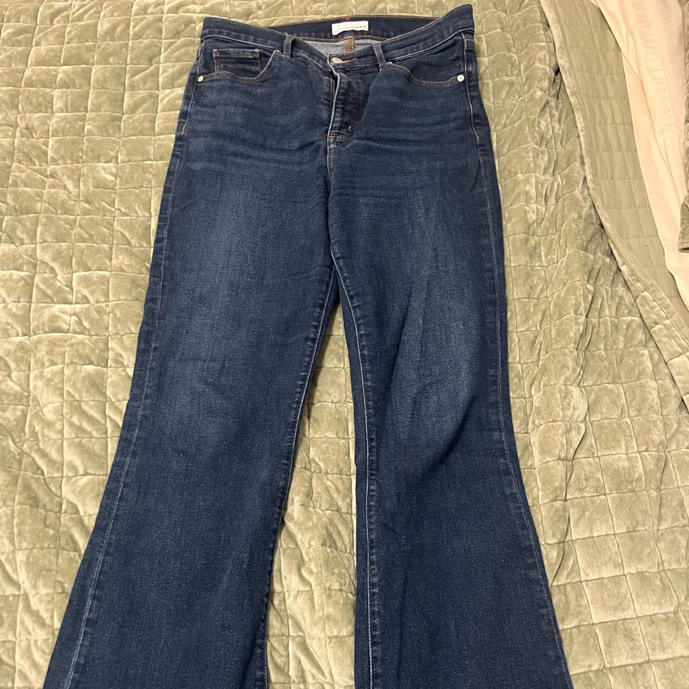 LOFT Dark Blue Slim Flare Jeans